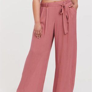 Torrid DUSTY ROSE GAUZE WIDE LEG PANT size 6